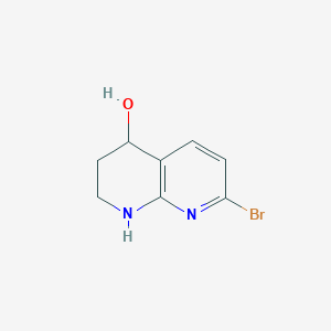 molecular formula C8H9BrN2O B8686622 7-Bromo-1,2,3,4-tetrahydro-1,8-naphthyridin-4-ol 