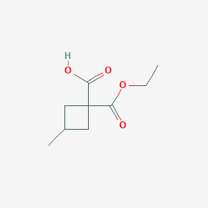 molecular formula C9H14O4 B8686630 1-(Ethoxycarbonyl)-3-methylcyclobutane-1-carboxylic acid 