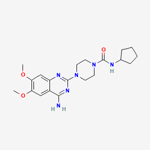 molecular formula C20H28N6O3 B8686635 1-Piperazinecarboxamide, 4-(4-amino-6,7-dimethoxy-2-quinazolinyl)-N-cyclopentyl- CAS No. 79221-18-4