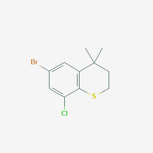 molecular formula C11H12BrClS B8686664 6-bromo-8-chloro-4,4-dimethyl-3,4-dihydro-2H-thiochromene 