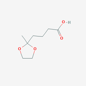 molecular formula C8H14O4 B8686697 4-(2-Methyl-1,3-dioxolan-2-yl)butanoic acid 