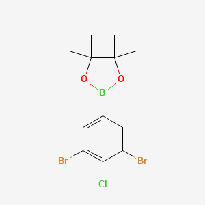 molecular formula C12H14BBr2ClO2 B8686749 2-(3,5-Dibromo-4-chlorophenyl)-4,4,5,5-tetramethyl-1,3,2-dioxaborolane 