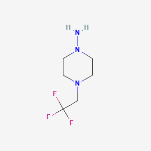 molecular formula C6H12F3N3 B8686753 4-(2,2,2-Trifluoroethyl)piperazine-1-amine 