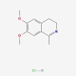molecular formula C12H16ClNO2 B8686781 6,7-Dimethoxy-1-methyl-3,4-dihydroisoquinoline;hydrochloride 