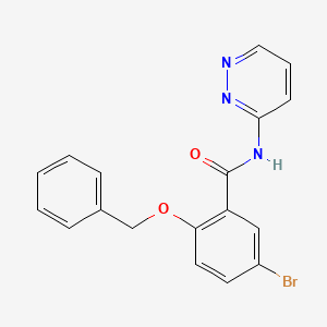 molecular formula C18H14BrN3O2 B8686879 5-Bromo-2-[(phenylmethyl)oxy]-N-3-pyridazinylbenzamide 