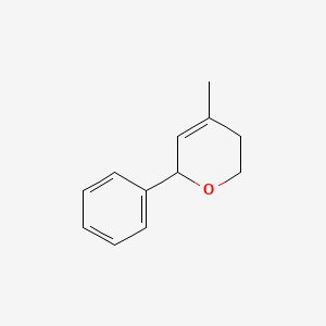 molecular formula C12H14O B8686995 5,6-Dihydro-4-methyl-2-phenyl-2H-pyran CAS No. 60335-70-8