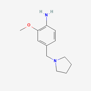 molecular formula C12H18N2O B8687055 2-Methoxy-4-(pyrrolidin-1-ylmethyl)aniline 
