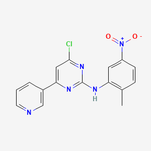 molecular formula C16H12ClN5O2 B8687057 4-chloro-N-(2-methyl-5-nitrophenyl)-6-pyridin-3-ylpyrimidin-2-amine 