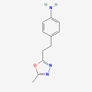molecular formula C11H13N3O B8687064 4-[2-(5-Methyl-1,3,4-oxadiazol-2-yl)ethyl]aniline 