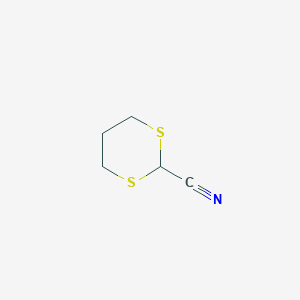 molecular formula C5H7NS2 B8687129 1,3-Dithiane-2-carbonitrile CAS No. 33927-42-3