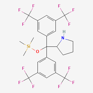 molecular formula C24H23F12NOSi B8687132 R)-alpha,alpha-Bis[3,5-bis(trifluoromethyl)phenyl]-2-pyrrolidinemethanol trimethylsilyl ether 