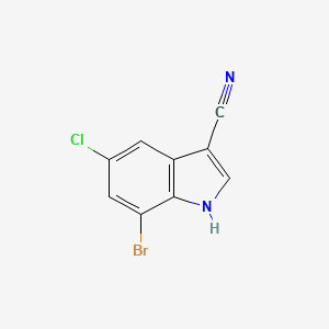 molecular formula C9H4BrClN2 B8687163 7-bromo-5-chloro-1H-indole-3-carbonitrile 