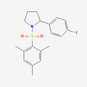 2-(4-Fluorophenyl)-1-(2,4,6-trimethylbenzenesulfonyl)pyrrolidine