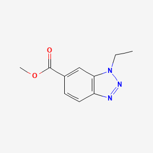 molecular formula C10H11N3O2 B8687286 methyl 1-ethyl-1H-benzo[d][1,2,3]triazole-6-carboxylate 