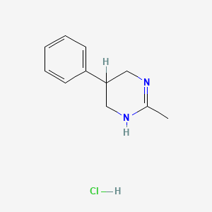 molecular formula C11H15ClN2 B8687374 2-Methyl-5-phenyl-1,4,5,6-tetrahydropyrimidine hydrochloride CAS No. 38115-48-9