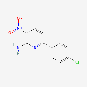 molecular formula C11H8ClN3O2 B8687396 6-(4-Chlorophenyl)-3-nitropyridin-2-ylamine 