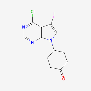 B8687468 4-(4-Chloro-5-iodo-pyrrolo[2,3-d]pyrimidin-7-yl)-cyclohexanone CAS No. 862728-42-5