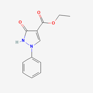 molecular formula C12H12N2O3 B8687501 ethyl 3-oxo-1-phenyl-2,3-dihydro-1H-pyrazole-4-carboxylate CAS No. 88585-10-8