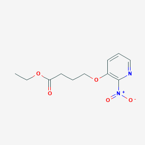 molecular formula C11H14N2O5 B8687528 Ethyl 4-(2-Nitropyrid-3-yloxy)butyrate 