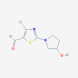 molecular formula C8H9ClN2O2S B8687608 4-Chloro-2-(3-hydroxypyrrolidin-1-yl)-1,3-thiazole-5-carbaldehyde 