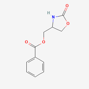 molecular formula C11H11NO4 B8687637 (2-Oxo-1,3-oxazolidin-4-yl)methyl benzoate 