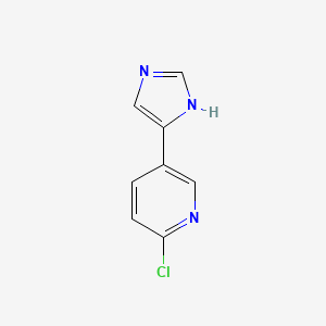 molecular formula C8H6ClN3 B8687643 2-chloro-5-(1H-imidazol-5-yl)pyridine 