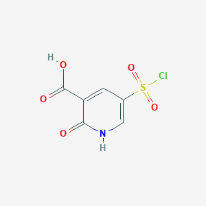molecular formula C6H4ClNO5S B8687800 5-(Chlorosulfonyl)-2-hydroxynicotinic acid 