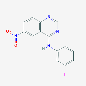 molecular formula C14H9IN4O2 B8687826 N-(3-Iodophenyl)-6-nitroquinazolin-4-amine CAS No. 733009-36-4