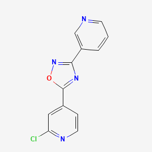 molecular formula C12H7ClN4O B8687882 5-(2-Chloropyridin-4-yl)-3-(pyridin-3-yl)-1,2,4-oxadiazole 