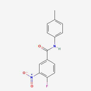 molecular formula C14H11FN2O3 B8687924 4-fluoro-N-(4-methylphenyl)-3-nitrobenzamide 