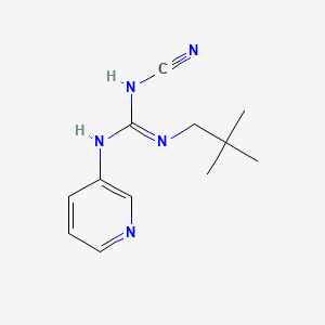 molecular formula C12H17N5 B8688022 Guanidine, 2-cyano-1-neopentyl-3-(3-pyridyl)- CAS No. 60559-99-1