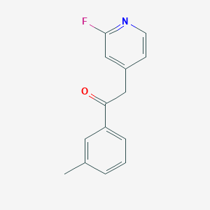 molecular formula C14H12FNO B8688110 2-(2-Fluoro-4-pyridyl)-1-(3-methylphenyl)ethanone CAS No. 303162-49-4