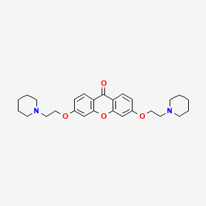 molecular formula C27H34N2O4 B8688127 9H-Xanthen-9-one, 3,6-bis(2-(piperidino)ethoxy)- CAS No. 38020-47-2
