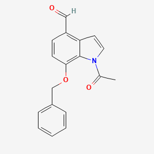 molecular formula C18H15NO3 B8688472 1-Acetyl-7-(benzyloxy)-1H-indole-4-carbaldehyde CAS No. 84639-91-8
