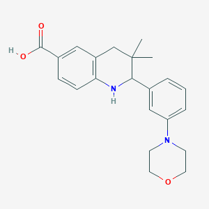 molecular formula C22H26N2O3 B8688591 3,3-Dimethyl-2-(3-morpholinophenyl)-1,2,3,4-tetrahydroquinoline-6-carboxylic acid 