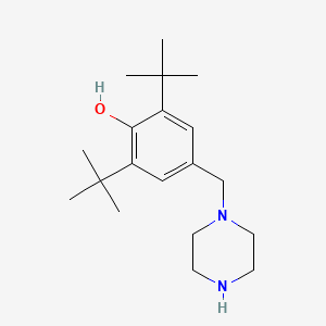 molecular formula C19H32N2O B8688611 2,6-Di-tert-butyl-4-[(piperazin-1-yl)methyl]phenol CAS No. 13790-75-5