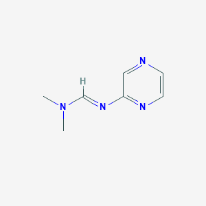 molecular formula C7H10N4 B8688690 N,N-dimethyl-N'-pyrazin-2-ylimidoformamide CAS No. 51519-09-6
