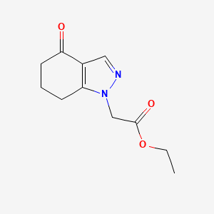 molecular formula C11H14N2O3 B8688700 Ethyl 2-(4-oxo-4,5,6,7-tetrahydro-1H-indazol-1-yl)acetate 