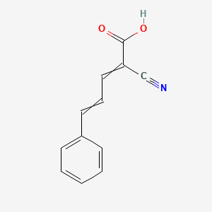 molecular formula C12H9NO2 B8688711 2-Cyano-5-phenylpenta-2,4-dienoic acid 