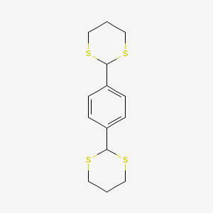 molecular formula C14H18S4 B8688735 2-[4-(1,3-Dithian-2-yl)phenyl]-1,3-dithiane 