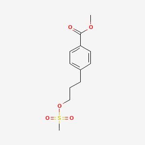 molecular formula C12H16O5S B8688744 Benzoic acid, 4-[3-[(methylsulfonyl)oxy]propyl]-, methyl ester CAS No. 141018-99-7