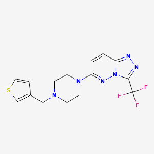 molecular formula C15H15F3N6S B8688825 1-[(Thiophen-3-yl)methyl]-4-[3-(trifluoromethyl)-[1,2,4]triazolo[4,3-b]pyridazin-6-yl]piperazine 