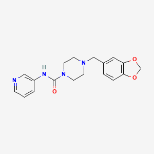 molecular formula C18H20N4O3 B8688849 4-[(2H-1,3-benzodioxol-5-yl)methyl]-N-(pyridin-3-yl)piperazine-1-carboxamide 