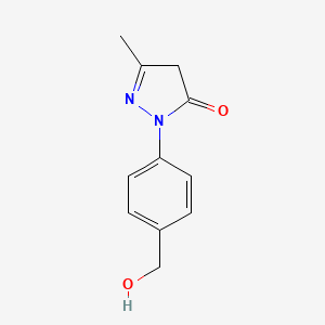 molecular formula C11H12N2O2 B8688874 1-(4-Hydroxymethylphenyl)-3-methyl-2-pyrazolin-5-one CAS No. 107430-43-3