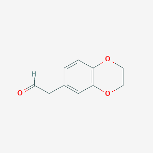 molecular formula C10H10O3 B8688908 2-(2,3-Dihydro-1,4-benzodioxin-6-YL)acetaldehyde 