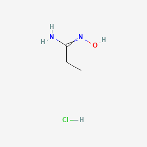 molecular formula C3H9ClN2O B8688922 N'-hydroxypropanimidamide hydrochloride 