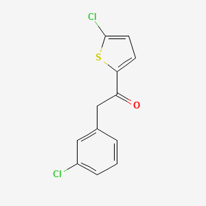 molecular formula C12H8Cl2OS B8689046 2-(3-Chlorophenyl)-1-(5-chlorothiophen-2-yl)ethanone 