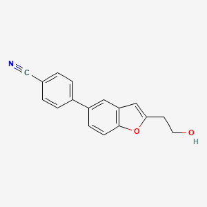 molecular formula C17H13NO2 B8689051 4-[2-(2-Hydroxyethyl)-1-benzofuran-5-yl]benzonitrile CAS No. 460746-48-9