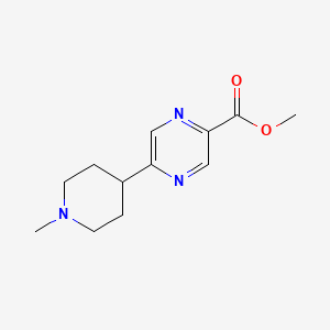 molecular formula C12H17N3O2 B8689085 Methyl 5-(1-methylpiperidin-4-yl)pyrazine-2-carboxylate 