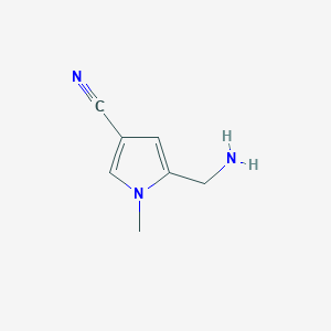 molecular formula C7H9N3 B8689145 5-(aminomethyl)-1-methyl-1H-pyrrole-3-carbonitrile 